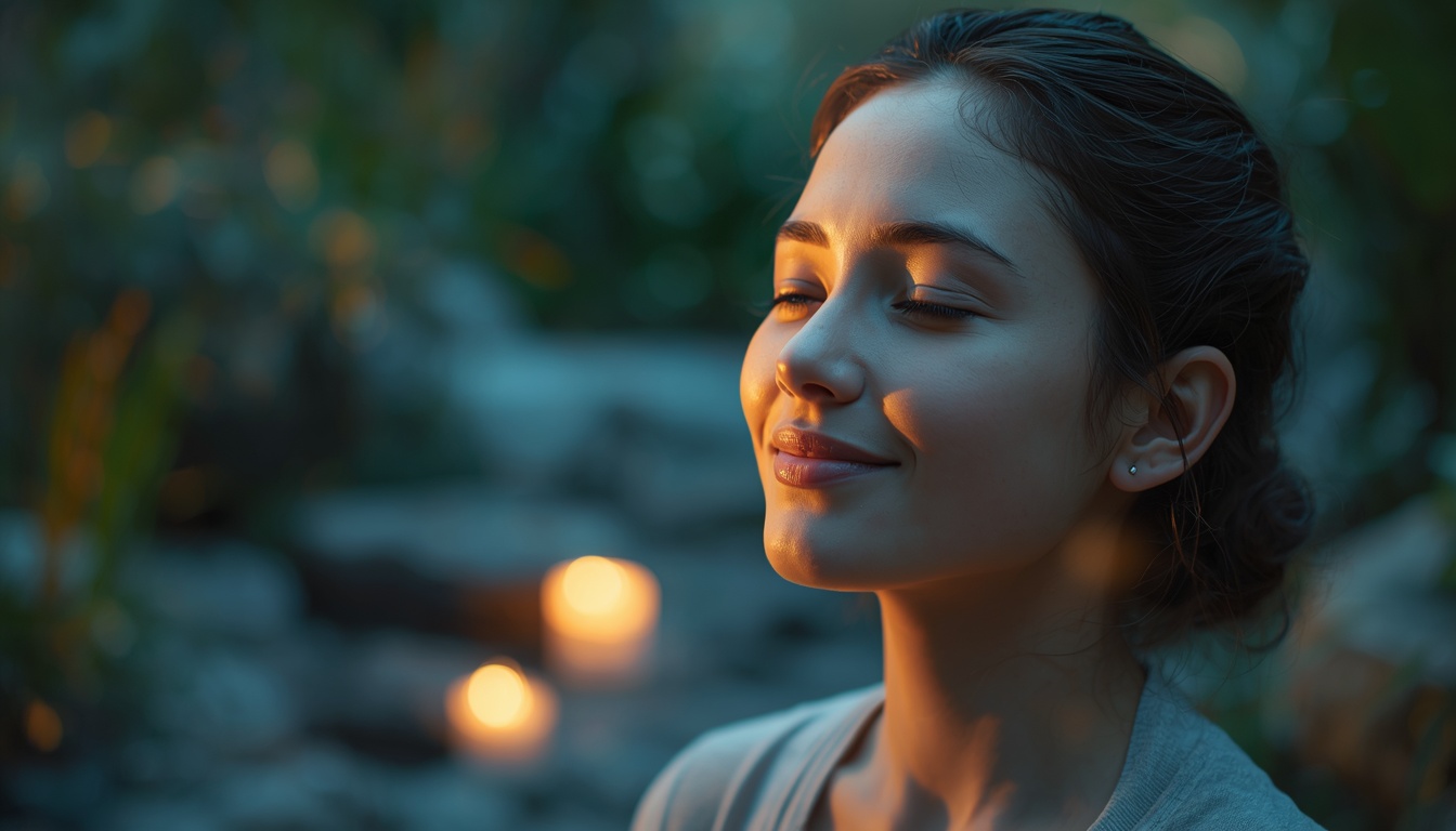 Bloomsygreenan guided breathing ritual in soft evening light